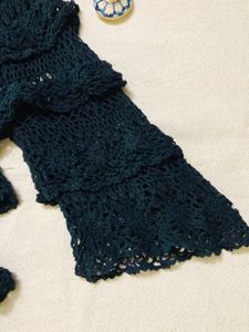 Black Wool Mesh Top