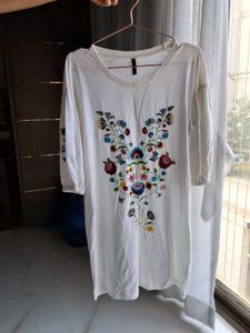 Cute White Straight Fit Dress