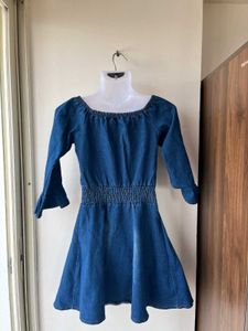 Denim Mini Dress with Buttons