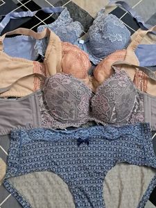 combo Of Four Imported Fabric Bra N Panty