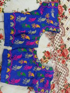 Indigo Blue Embroidery Blouse Women