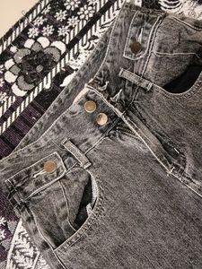 Stylish Grey Denim wide leg Jeans