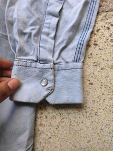 💥Combo💥 Denim Shirt With Black Tank Top