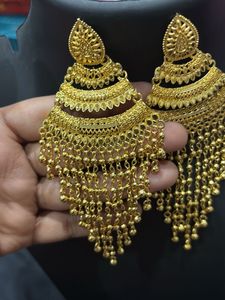 Big Long Golden Earrings