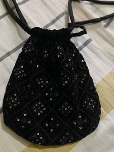 Black Sequin Pouch
