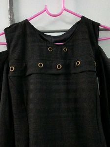Cold Shoulder Black Mini Dress