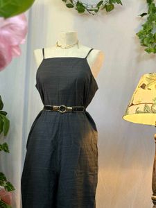 Chic Olive Silk Jumpsuit