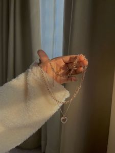 Heart Pendant Layered Chain