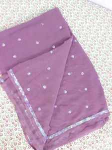 ✨ Lavender Georgette Saree with Shimmering Sequins