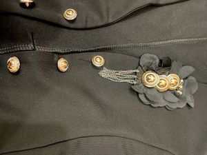 Black Puff Sleeved Party Wear Blazer With Bow