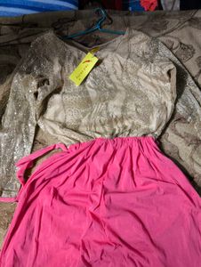 Pink &amp; Gold Kurta Set