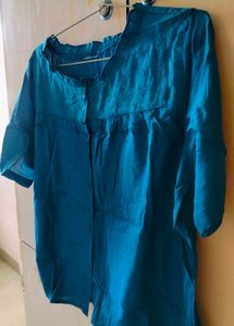 Teal Embroidered Top