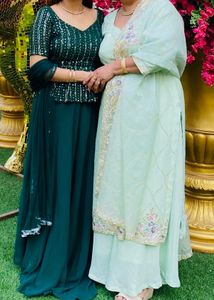 Mint Green Embroidered Sharara Kameez