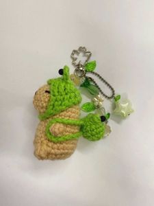 ₊˚⊹౨ cute crochet froggie capybara keychain ৎ ₊˚⊹