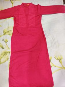 Gerua Straight Cut Pink Kurta