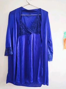 Lace Lingerie Nightgown With Robe