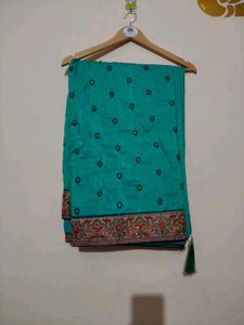 Green Embroidered Saree