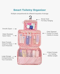 Canvas Stripped Cosmetics Bag