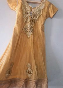 Gold Embroidered Indian Dress