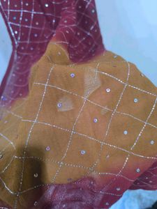 Maroon orange ombre suit patiala set