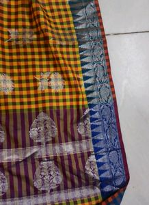 Banarasi Silk Multicolour Box Design Saree