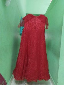 Elegant Red Party Gown