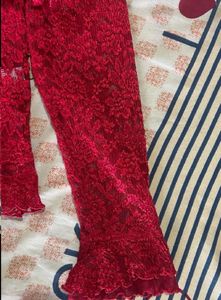 Y2K RED LACE TOP/SHRUG