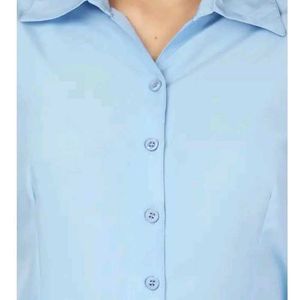 Light Blue 3/4 Sleeve Blouse