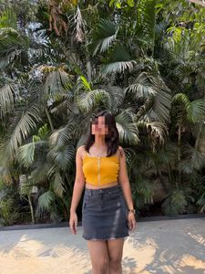 Yellow Zip Crop Top
