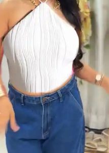 Halter neck white top