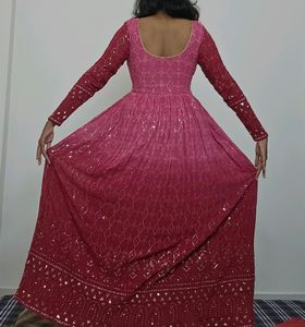 Chikankari Anarkali Kurti And Dupatta