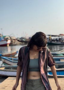 Zara Green Ribbed Cropped Tank Top
