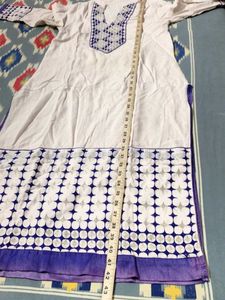 Elegant White Embroidered Kurta