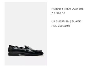 ZARA PATENT-FINISH LOAFERS