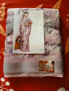 Soft Cotton Purple Saree With Blouse