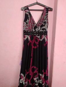 Stylish Black Floral Maxi Dress