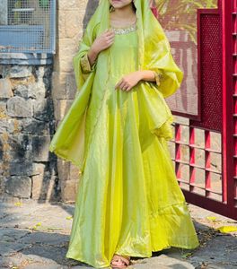 Beautiful Ethnic Gown With Bottom And Dupatta