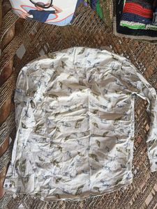 Leaf Print Button-Down Shirt