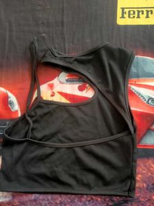 Solid Asymmetricl Sexy Crop Top