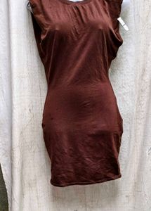 15296. Brown Bodycon Mini Dress