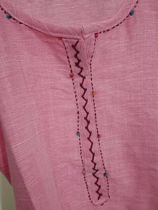 Pink Embroidered Kurta