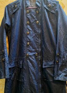 Vintage Style Denim Trench Coat Abaya.