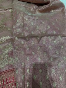 Onion Pink Tissue Saree
