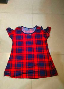 Red &amp; Blue Plaid Top