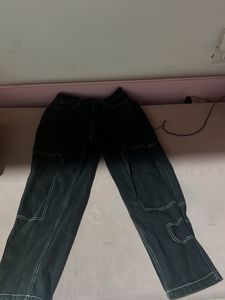 Black Wide Leg Denim Pants