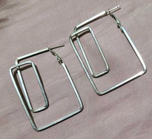 Geometric Silver Earrings