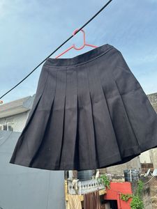 Black Pleated Mini Skirt