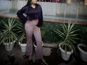 Shirt And Trousers Outfit Purple