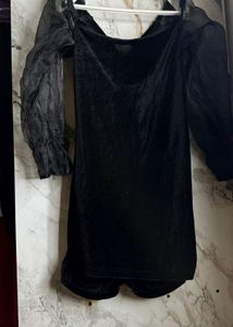 Black Velvet Mini Dress