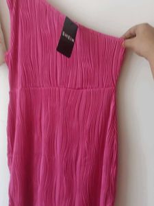 Pink One-Shoulder Mini Dress